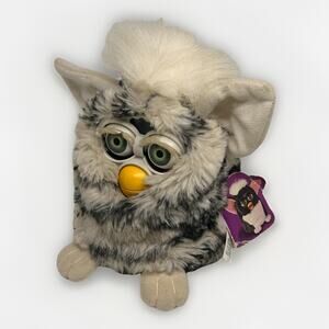 Original 1998 Furby Gray Striped White Hair w/ Tags – Moves, Classic Vintage Toy